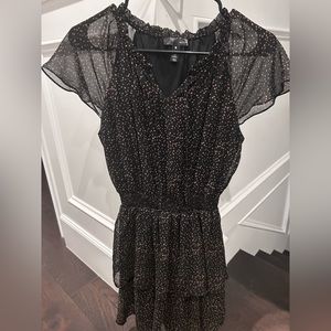 Bloomingdale’s auqa xs poka dot ruffle mini dress